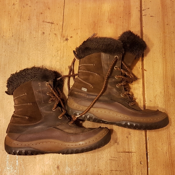 Merrell winter lace up boots sz  37.5 EUC - Picture 2 of 4